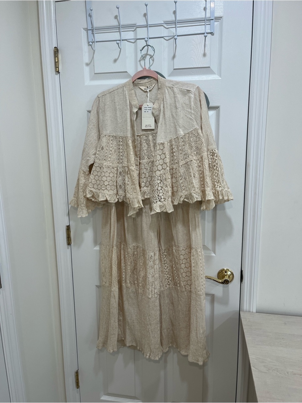 Young Threads Natural Linen  Top and pants, two piece set